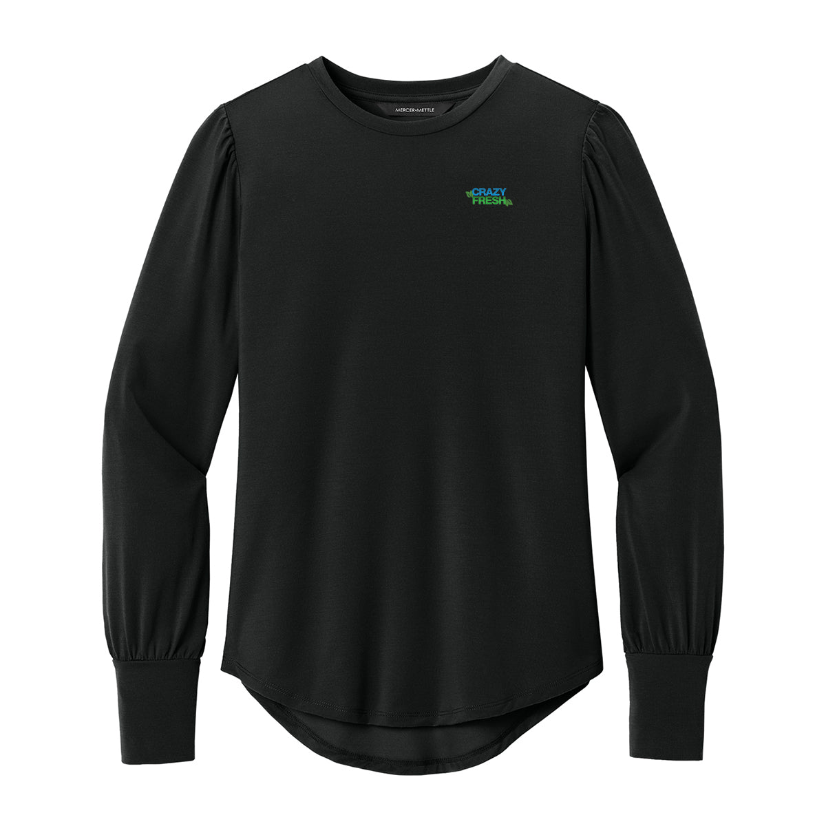 Mercer+Mettle® Women’s Stretch Jersey Long Sleeve Blouson Top - Deep Black