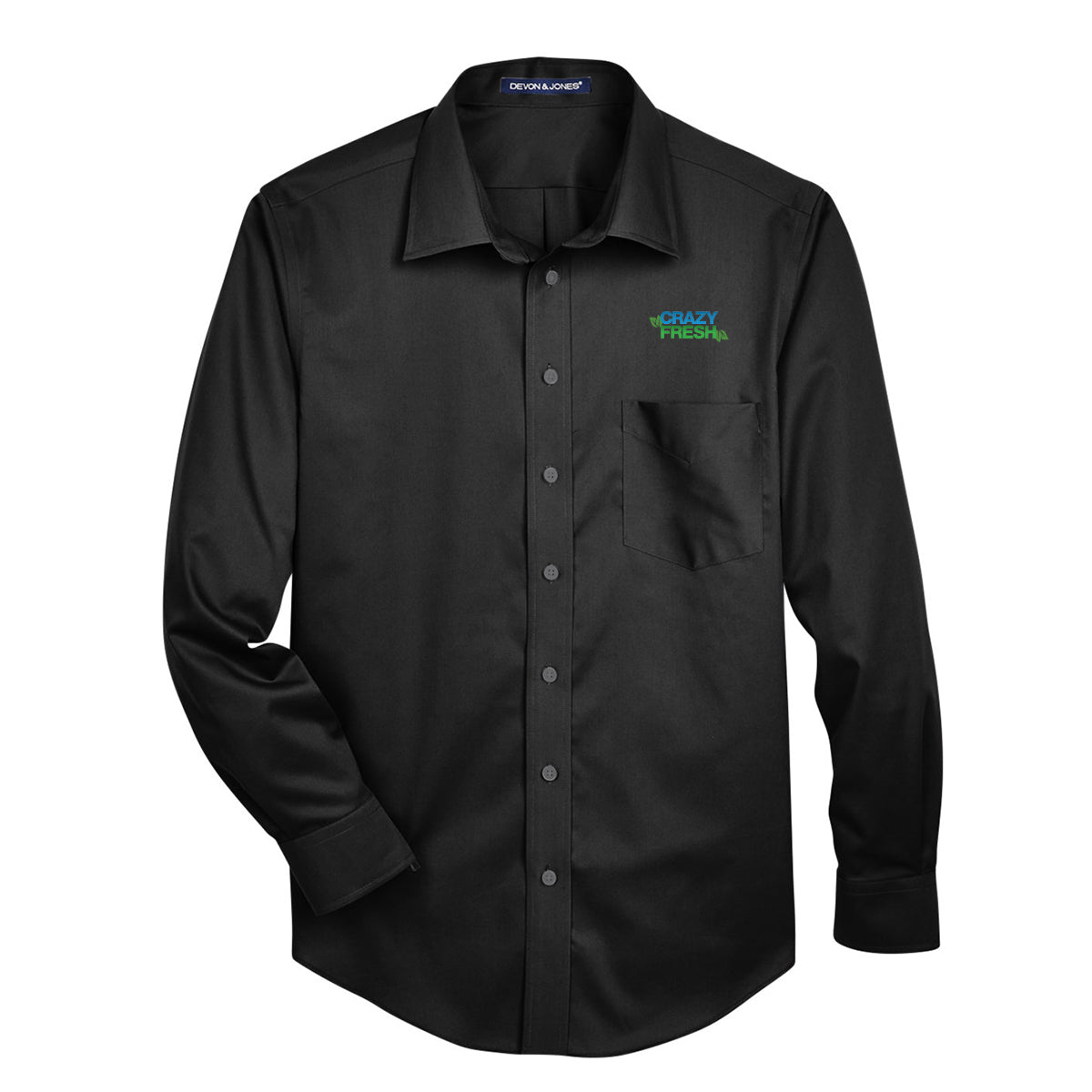 Devon & Jones Solid Stretch Twill Woven Shirt - Black
