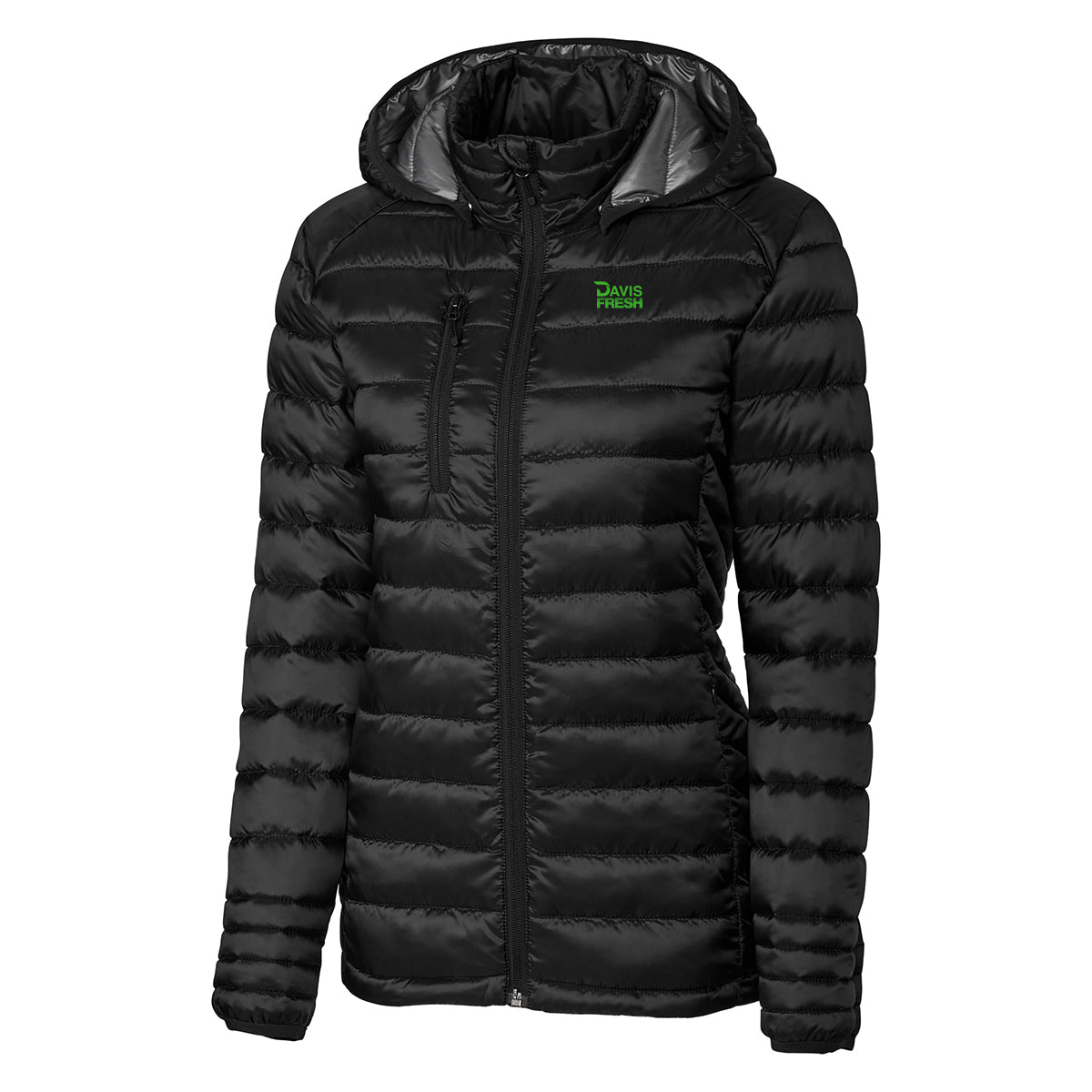 Hudson Insulated Womens Full-Zip Puffer Jacket - Black