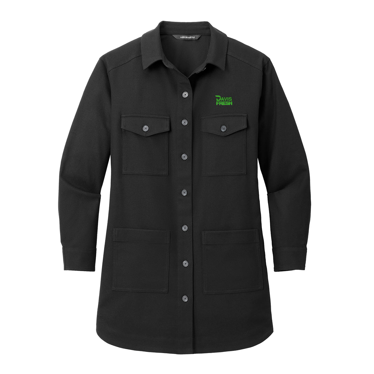 Mercer+Mettle® Women’s Long Sleeve Twill Overshirt - Deep Black