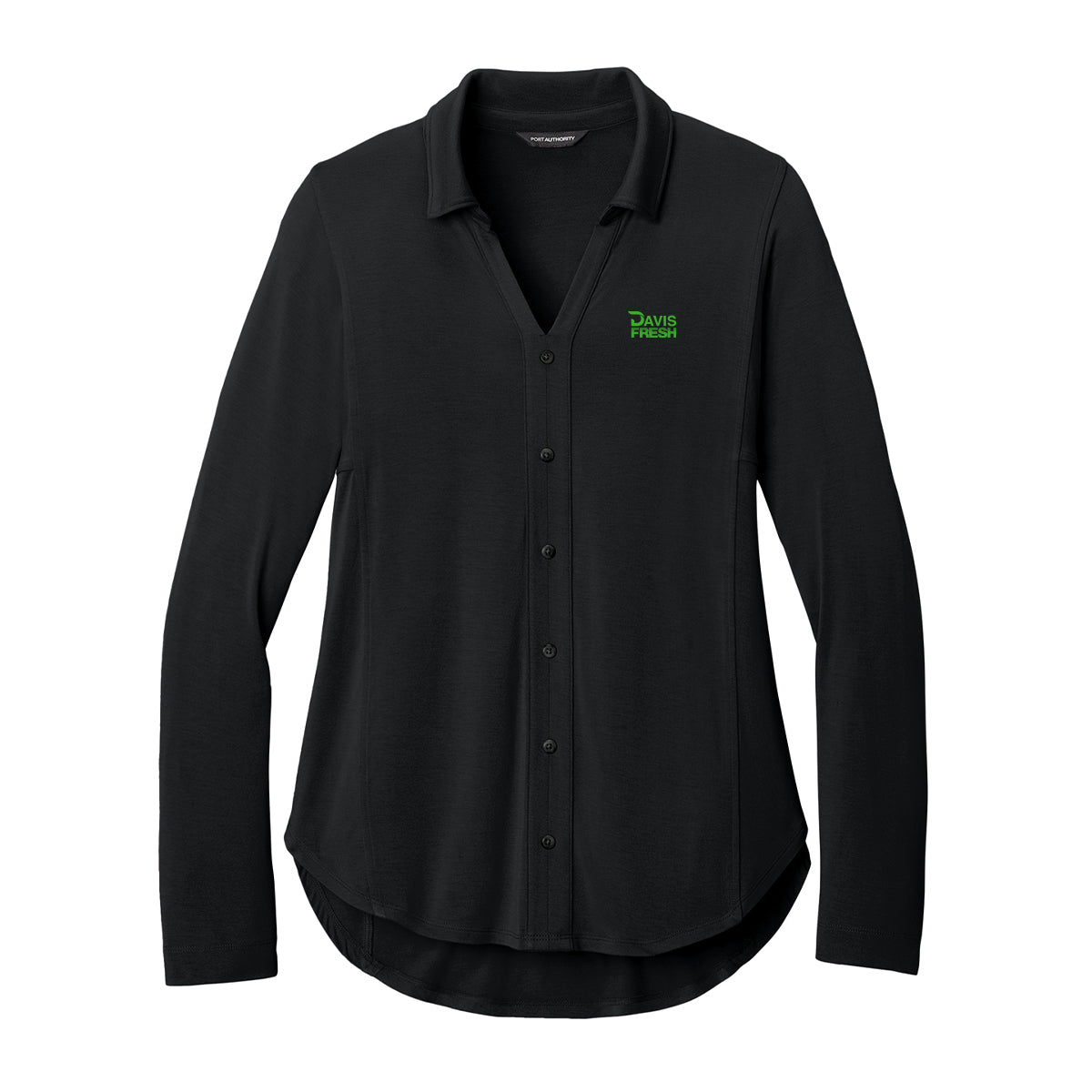 Port Authority® Women’s Luxe Knit Button Tunic - Deep Black