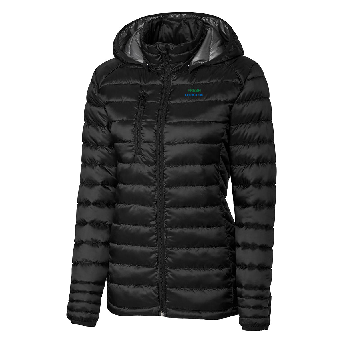 Hudson Insulated Womens Full-Zip Puffer Jacket - Black