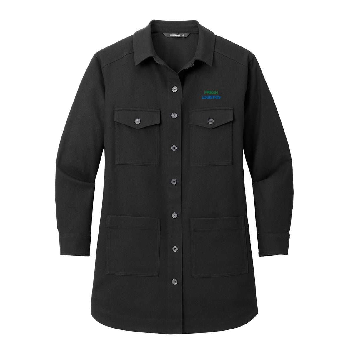 Mercer+Mettle® Women’s Long Sleeve Twill Overshirt - Deep Black