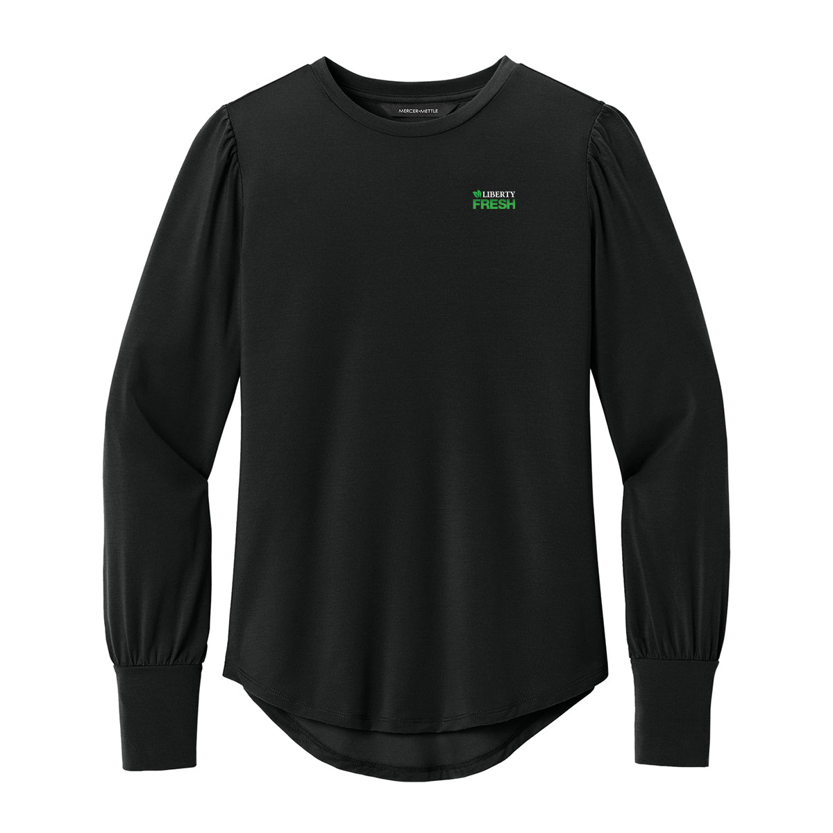 Mercer+Mettle® Women’s Stretch Jersey Long Sleeve Blouson Top - Deep Black