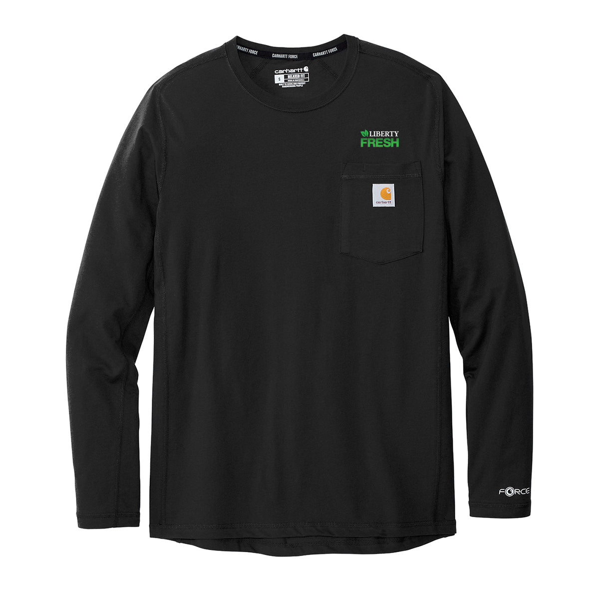 Carhartt Force Long Sleeve Pocket T-Shirt - Black