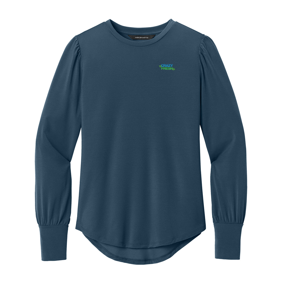Mercer+Mettle® Women’s Stretch Jersey Long Sleeve Blouson Top - Insignia Blue