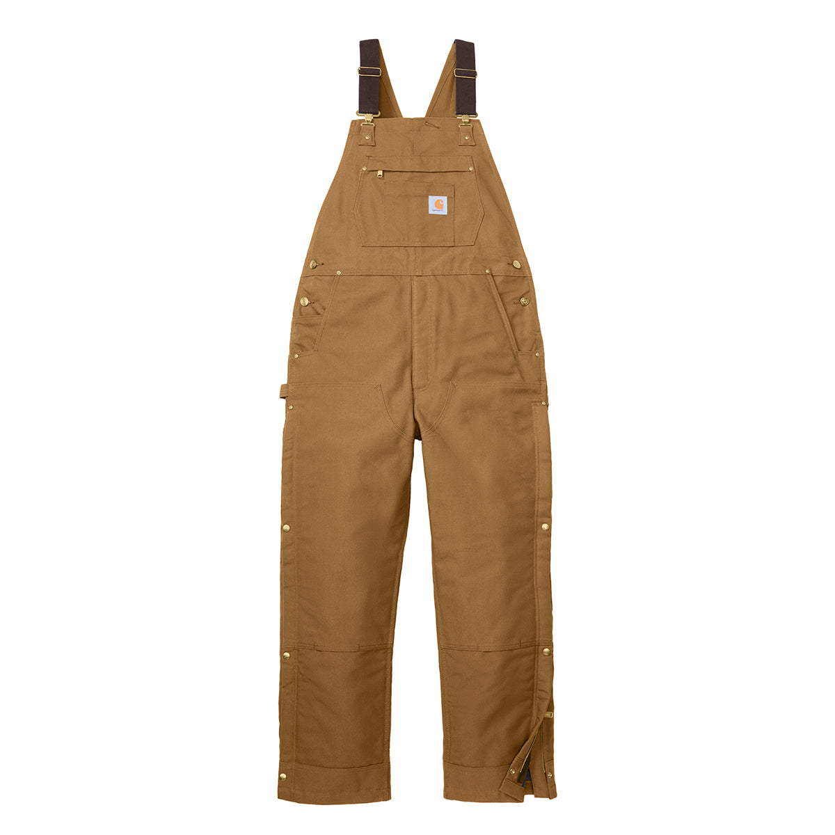 Carhartt® Firm Duck Insulated Bib Overalls - Carhartt Brown