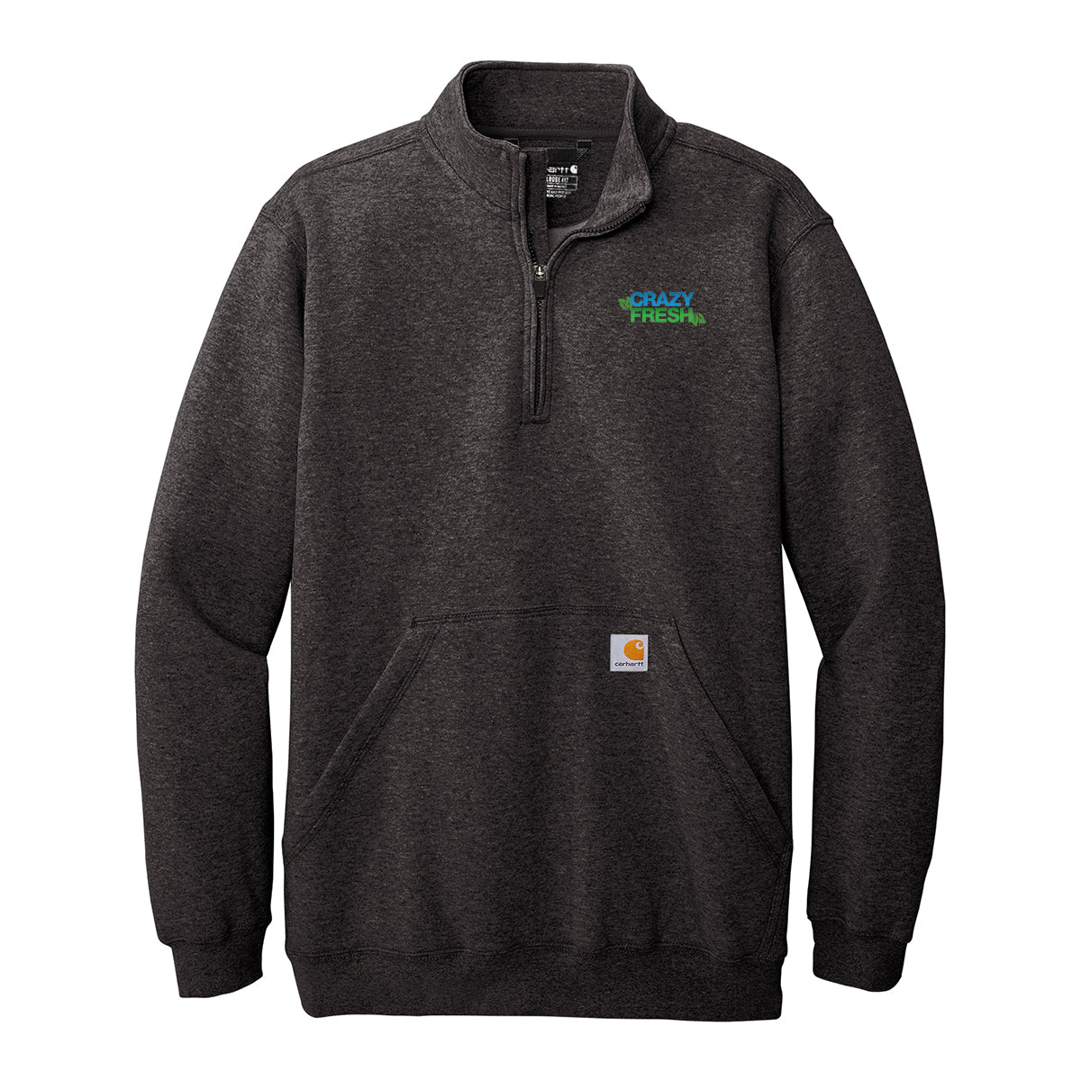 Carhartt® Midweight ¼ Zip Mock Neck Sweatshirt - Carbon Heather