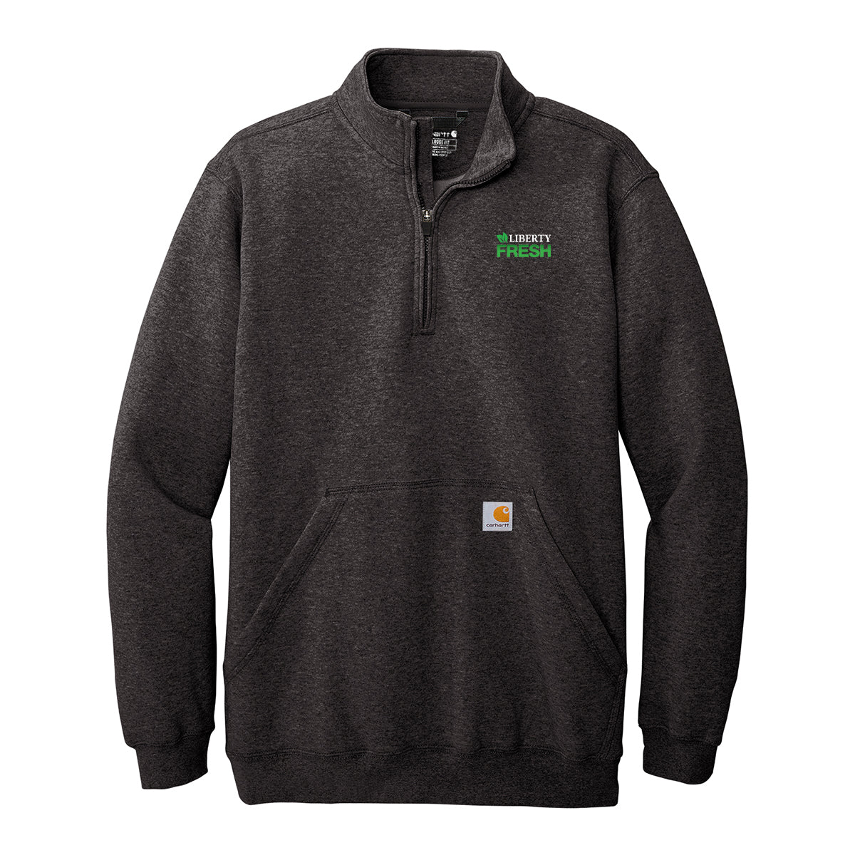 Carhartt® Midweight ¼ Zip Mock Neck Sweatshirt - Carbon Heather