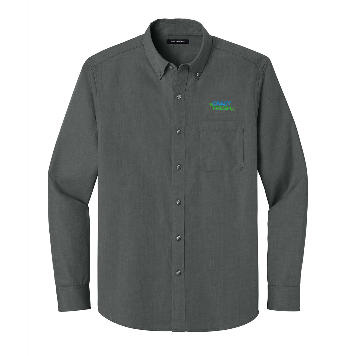 Port Authority® Long Sleeve Nailhead Easy Care Shirt - Deep Black