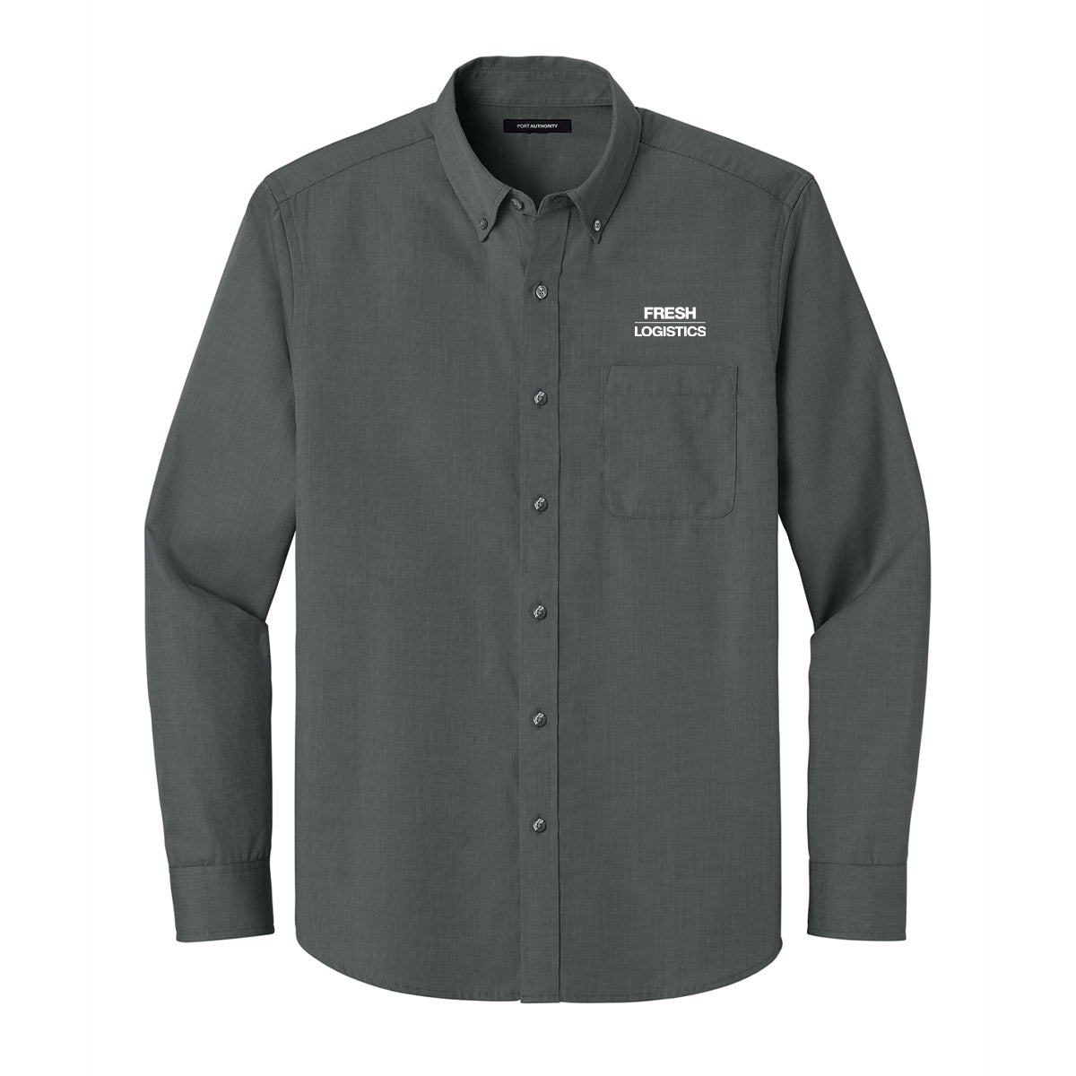 Port Authority® Long Sleeve Nailhead Easy Care Shirt - Deep Black