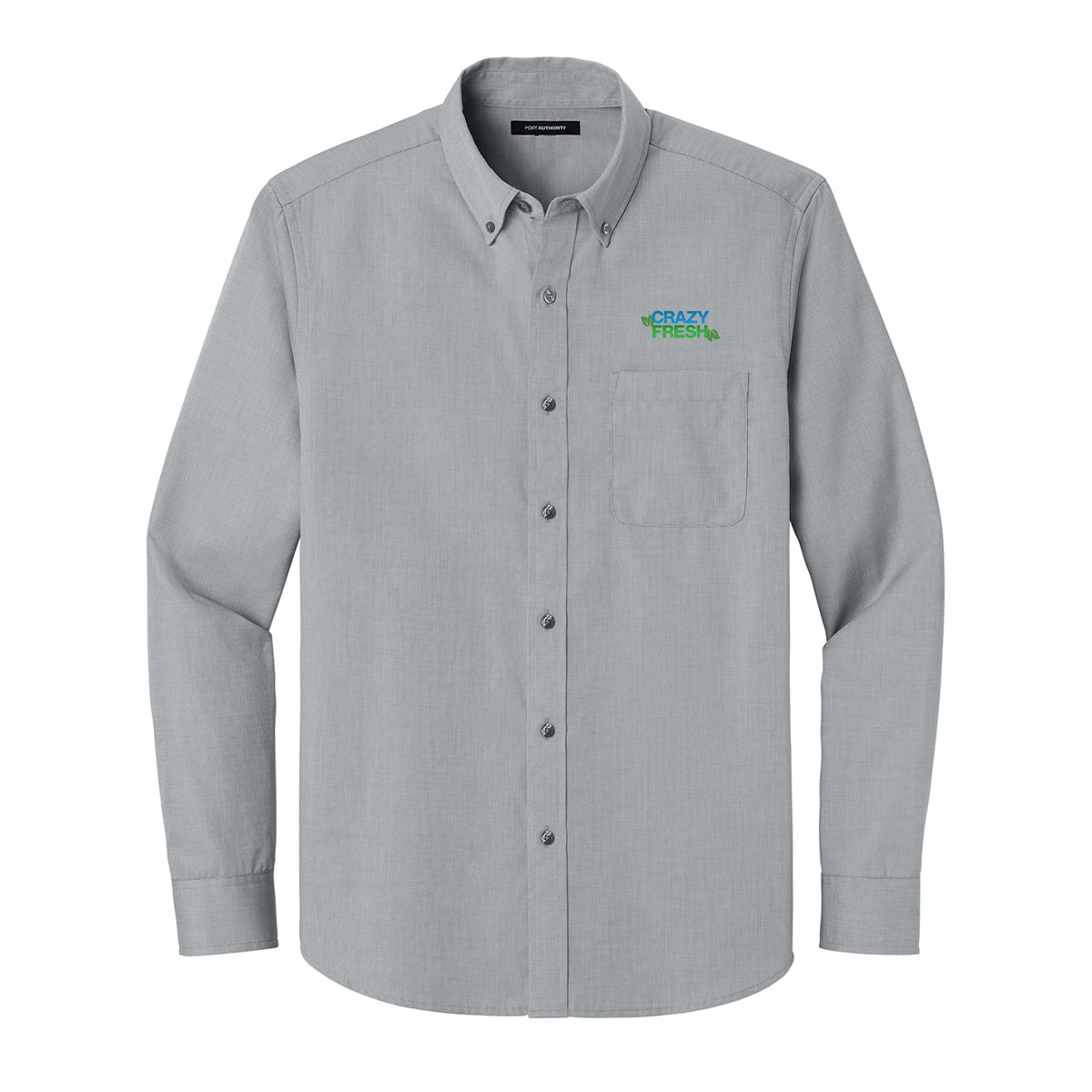 Port Authority® Long Sleeve Nailhead Easy Care Shirt - Gusty Grey