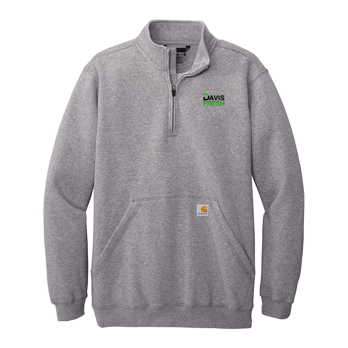 Carhartt® Midweight ¼ Zip Mock Neck Sweatshirt - Heather Grey