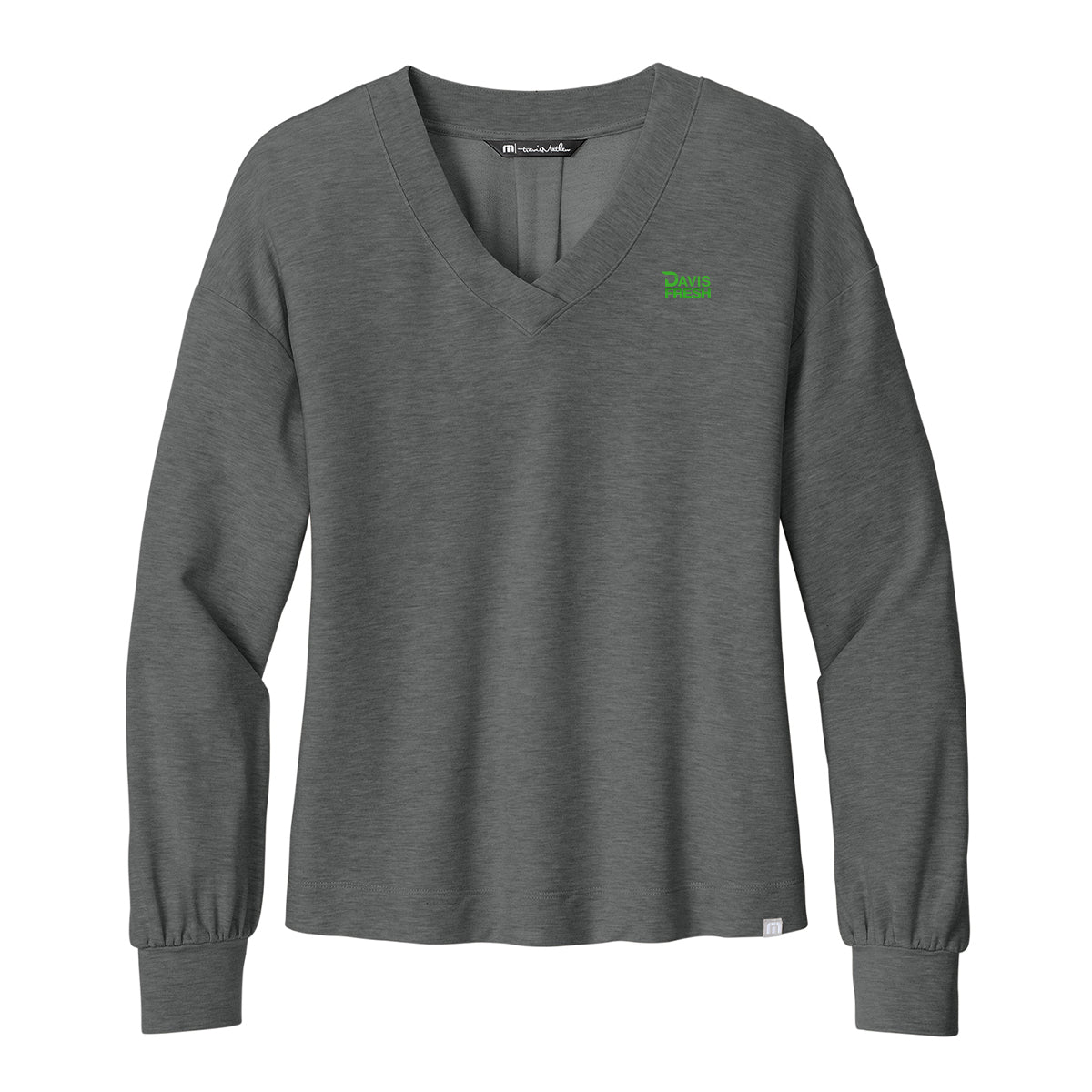 TravisMathew Women’s Long Weekend V-Neck - Dark Grey Heather