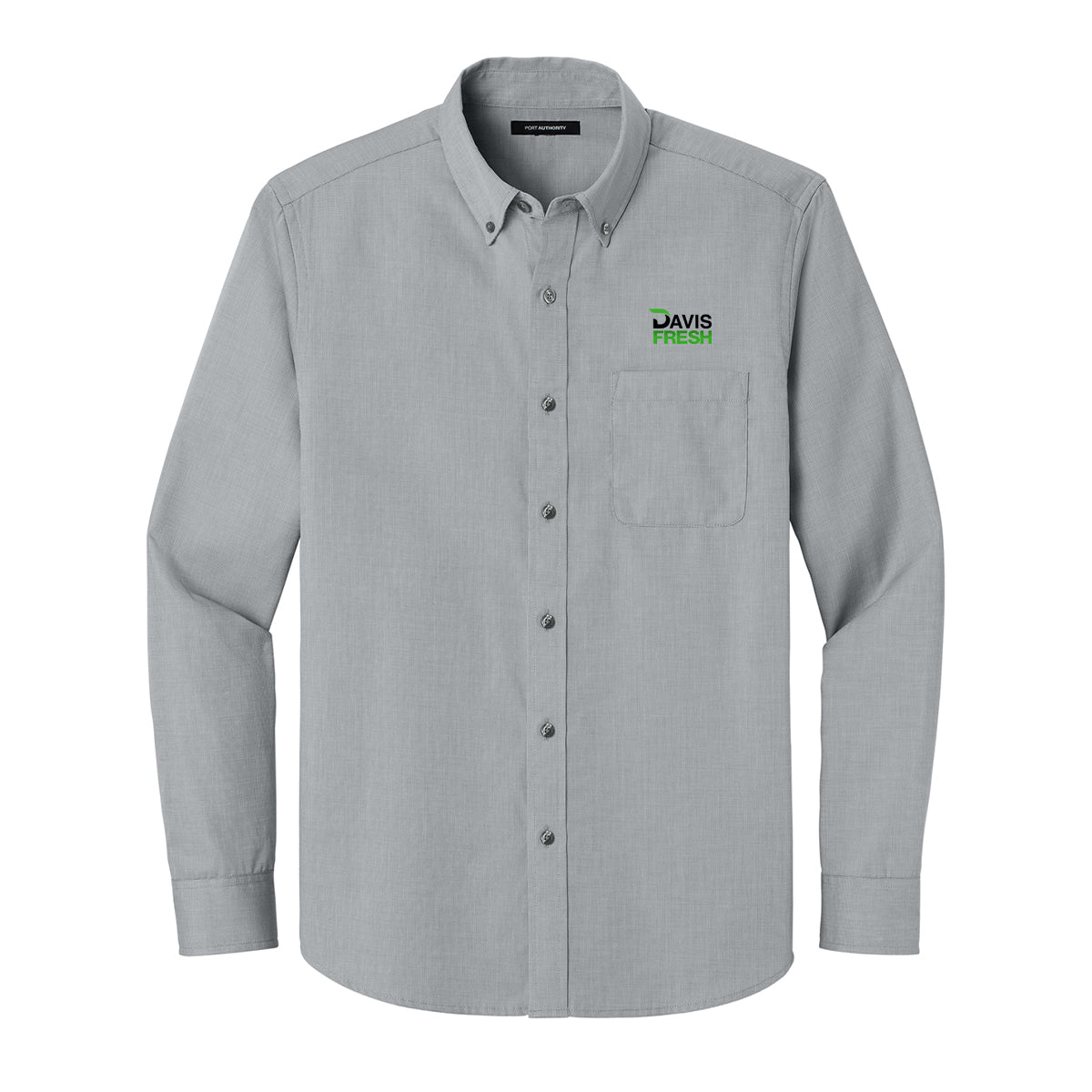 Port Authority® Long Sleeve Nailhead Easy Care Shirt - Gusty Grey