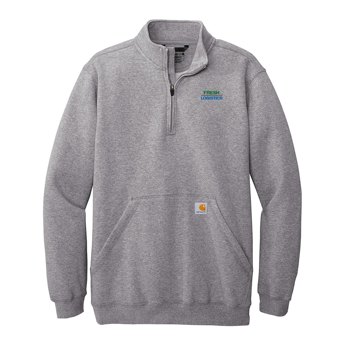 Carhartt® Midweight ¼ Zip Mock Neck Sweatshirt - Heather Grey