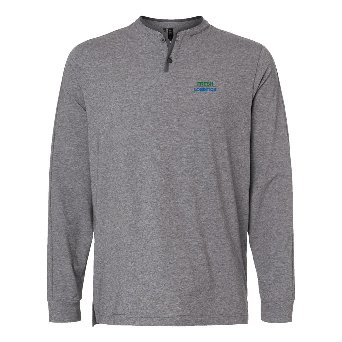 Adidas® Henley Long Sleeve Tee - Grey Five Melange