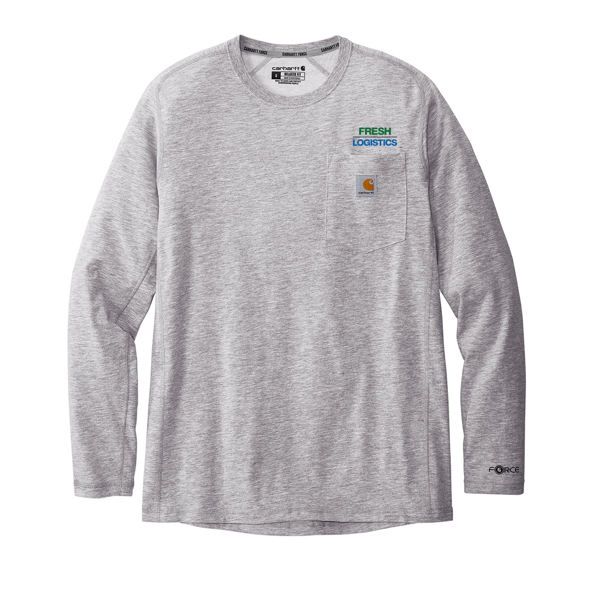 Carhartt Force Long Sleeve Pocket T-Shirt - Heather Grey