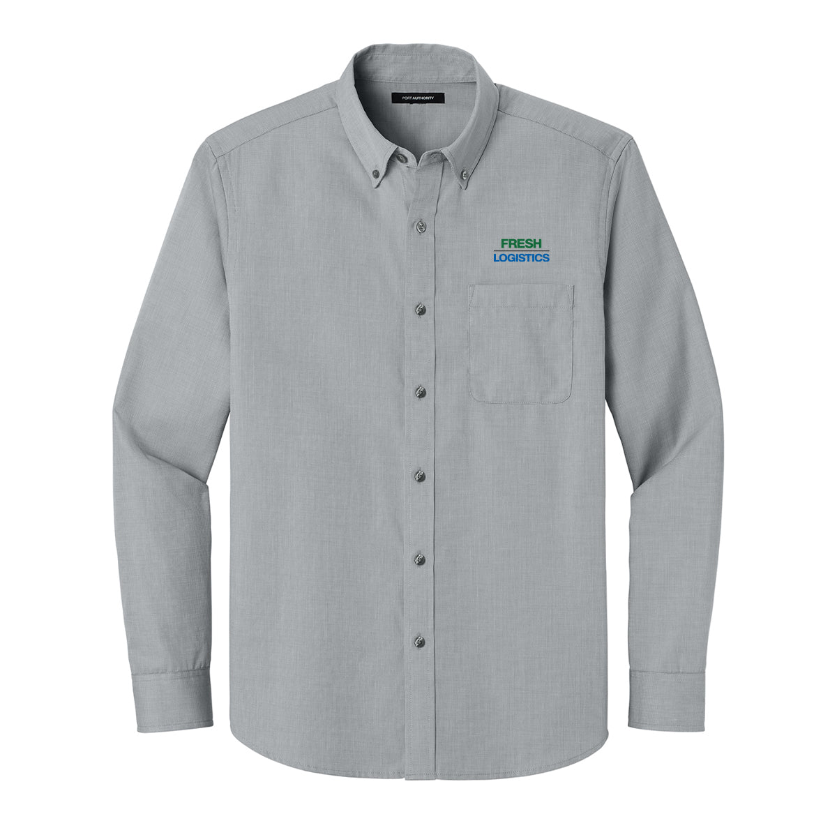 Port Authority® Long Sleeve Nailhead Easy Care Shirt - Gusty Grey