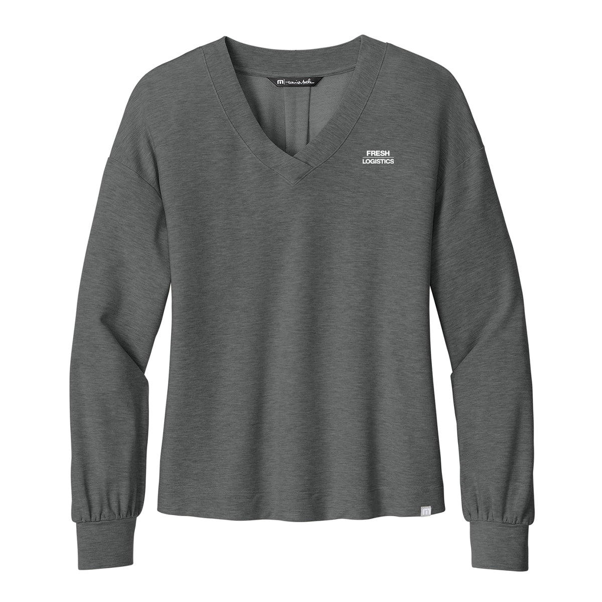 TravisMathew Women’s Long Weekend V-Neck - Dark Grey Heather