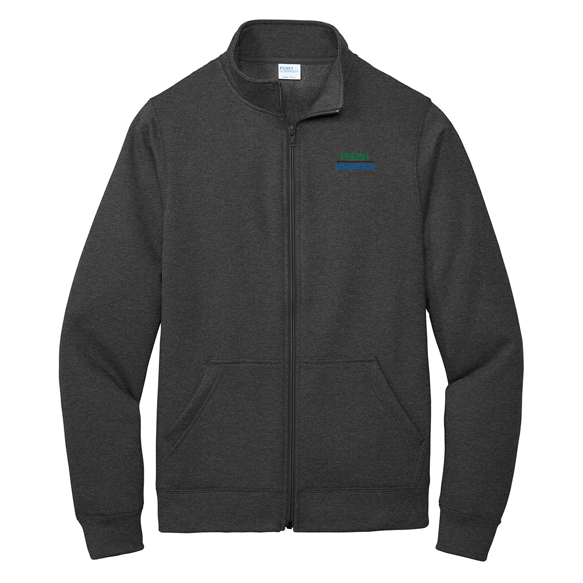 Port & Company ® Core Fleece Full-Zip Sweatshirt - Dark Heather Grey