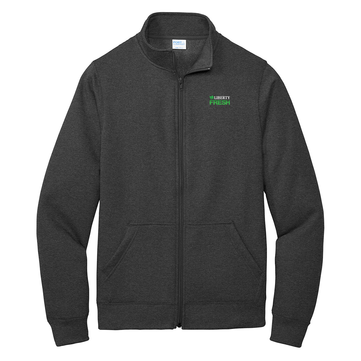 Port & Company ® Core Fleece Full-Zip Sweatshirt - Dark Heather Grey