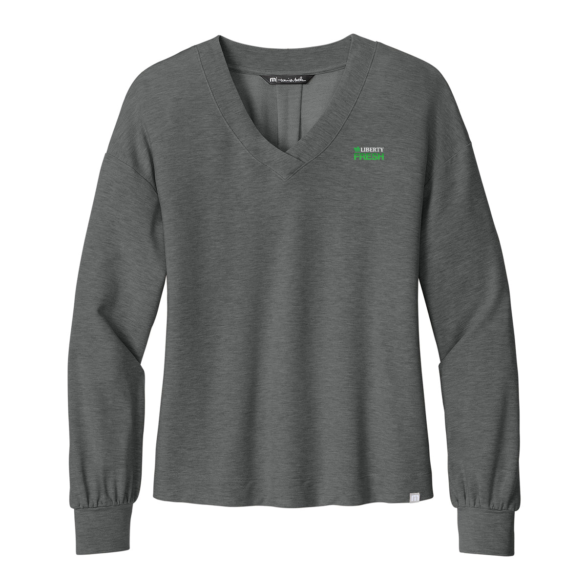 TravisMathew Women’s Long Weekend V-Neck - Dark Grey Heather