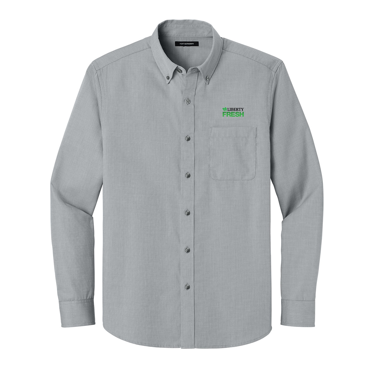 Port Authority® Long Sleeve Nailhead Easy Care Shirt - Gusty Grey
