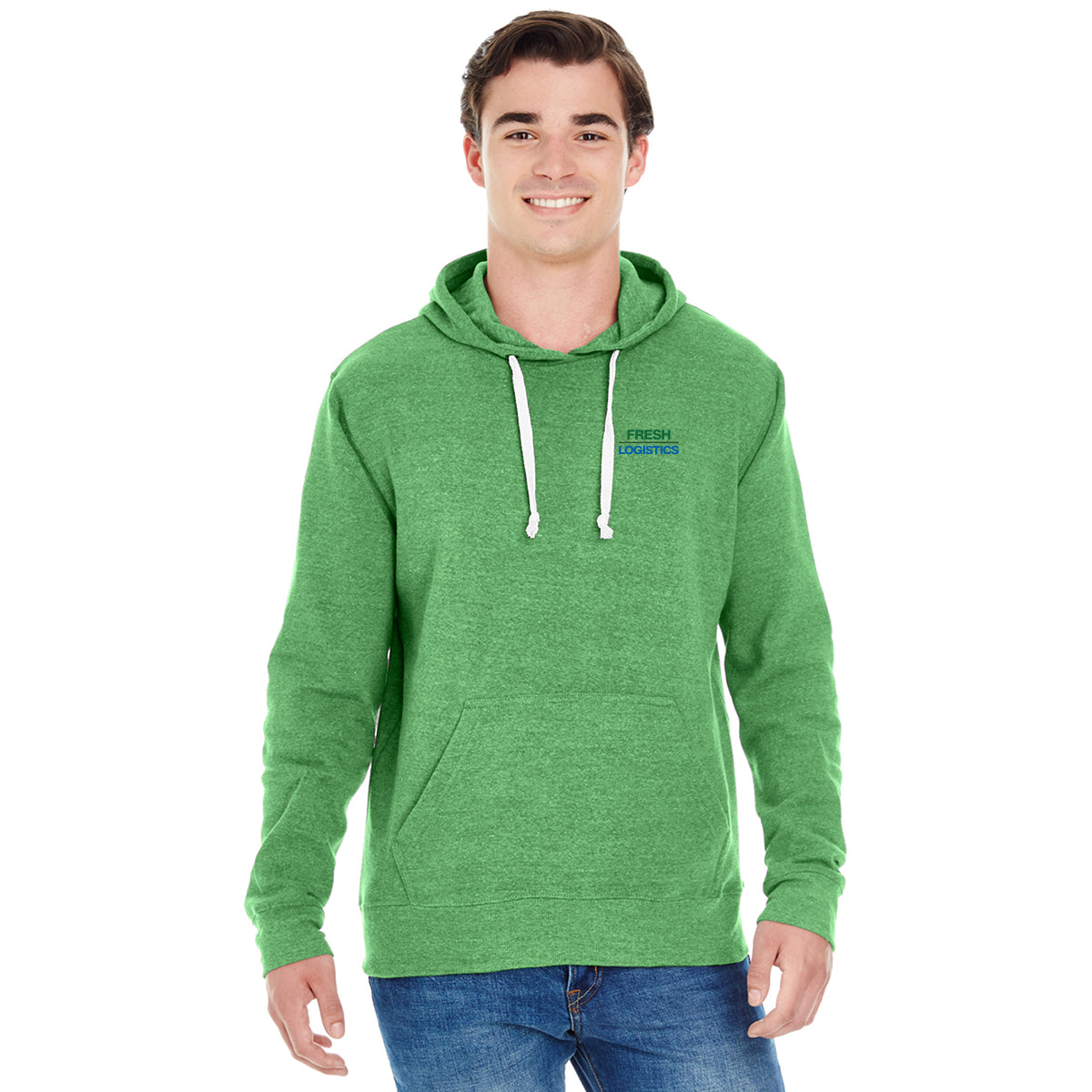 J America® Tri-Blend Hooded Pullover Sweatshirt - Green