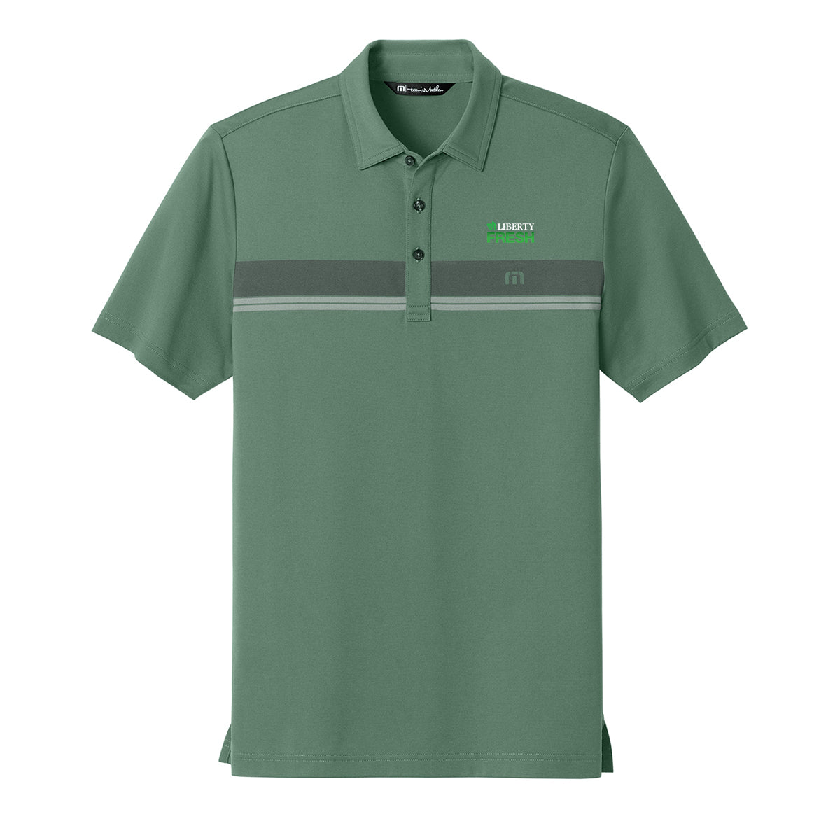 TravisMathew Glenview Stripe Polo - Laurel Green