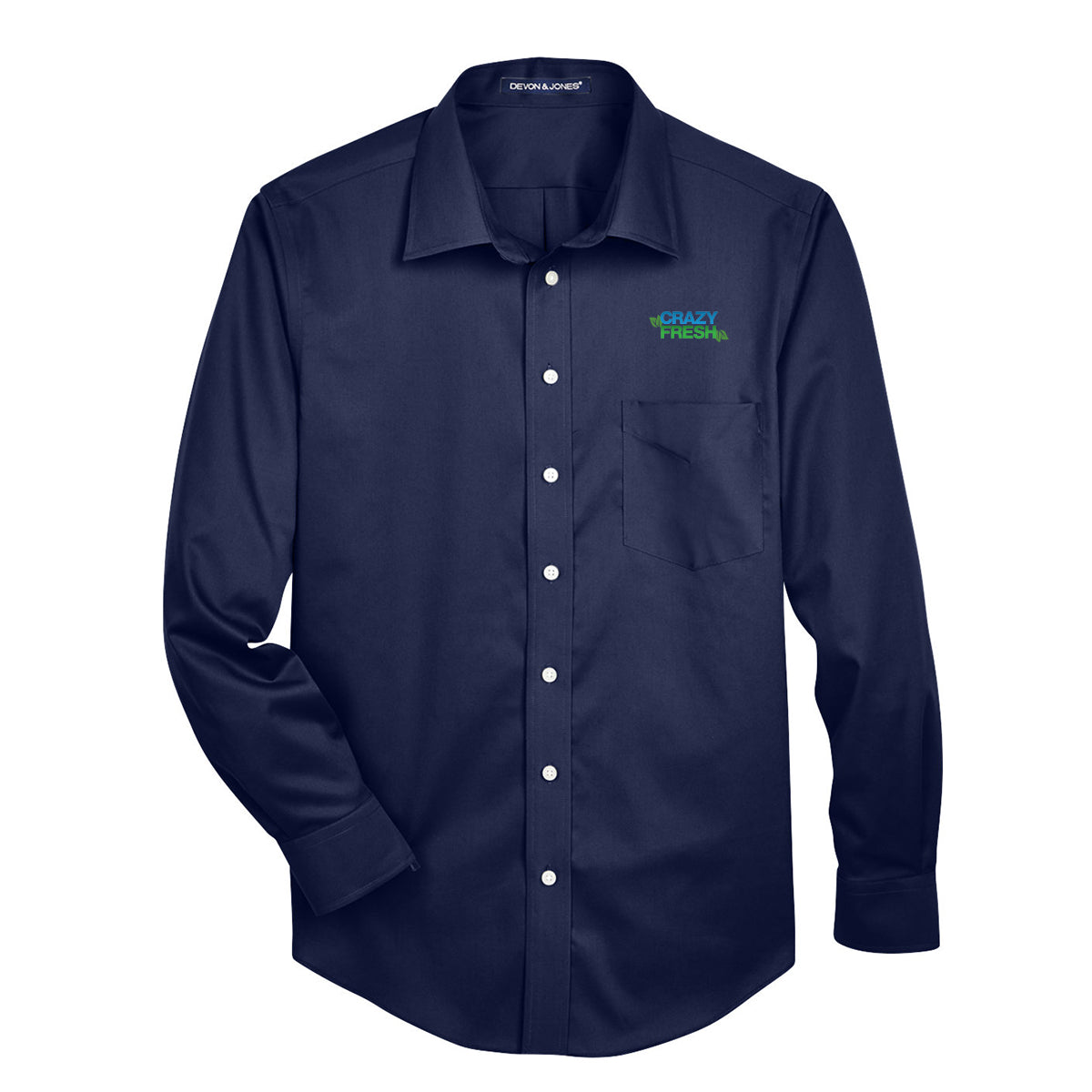 Devon & Jones Solid Stretch Twill Woven Shirt - Navy