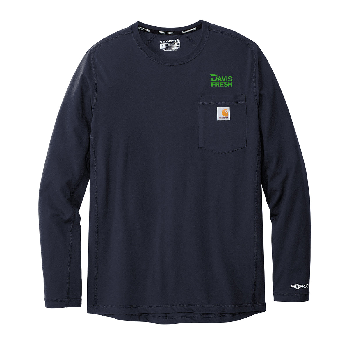 Carhartt Force Long Sleeve Pocket T-Shirt - Navy