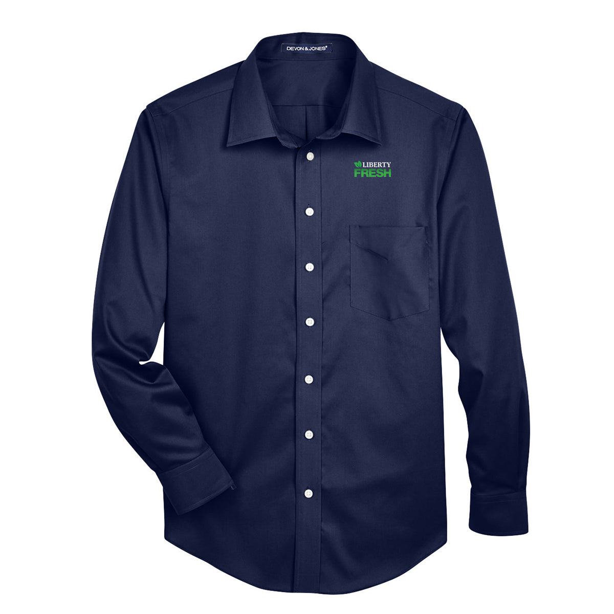 Devon & Jones Solid Stretch Twill Woven Shirt - Navy