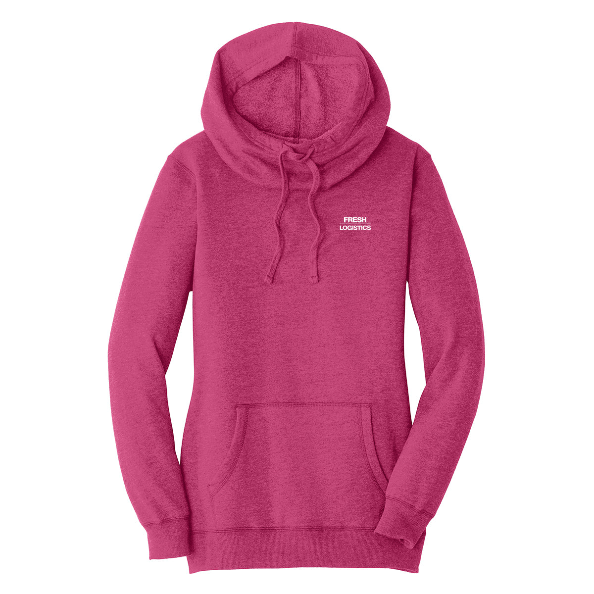 District ® Women’s Lightweight Fleece Hoodie - Heathered Pink Azalea