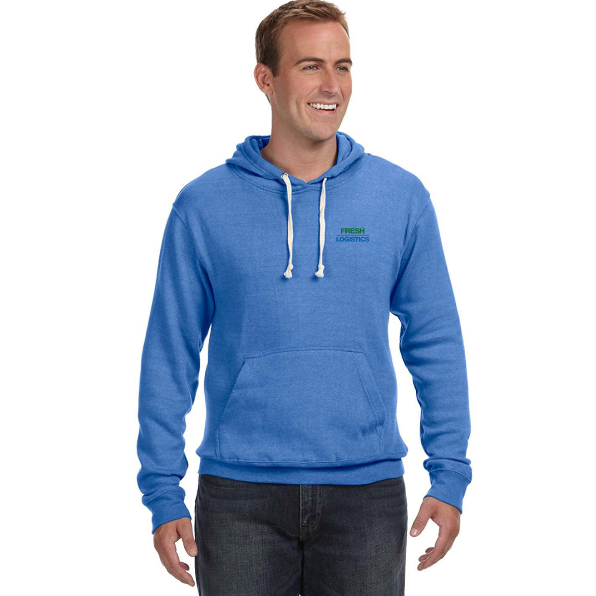 J America® Tri-Blend Hooded Pullover Sweatshirt - Royal