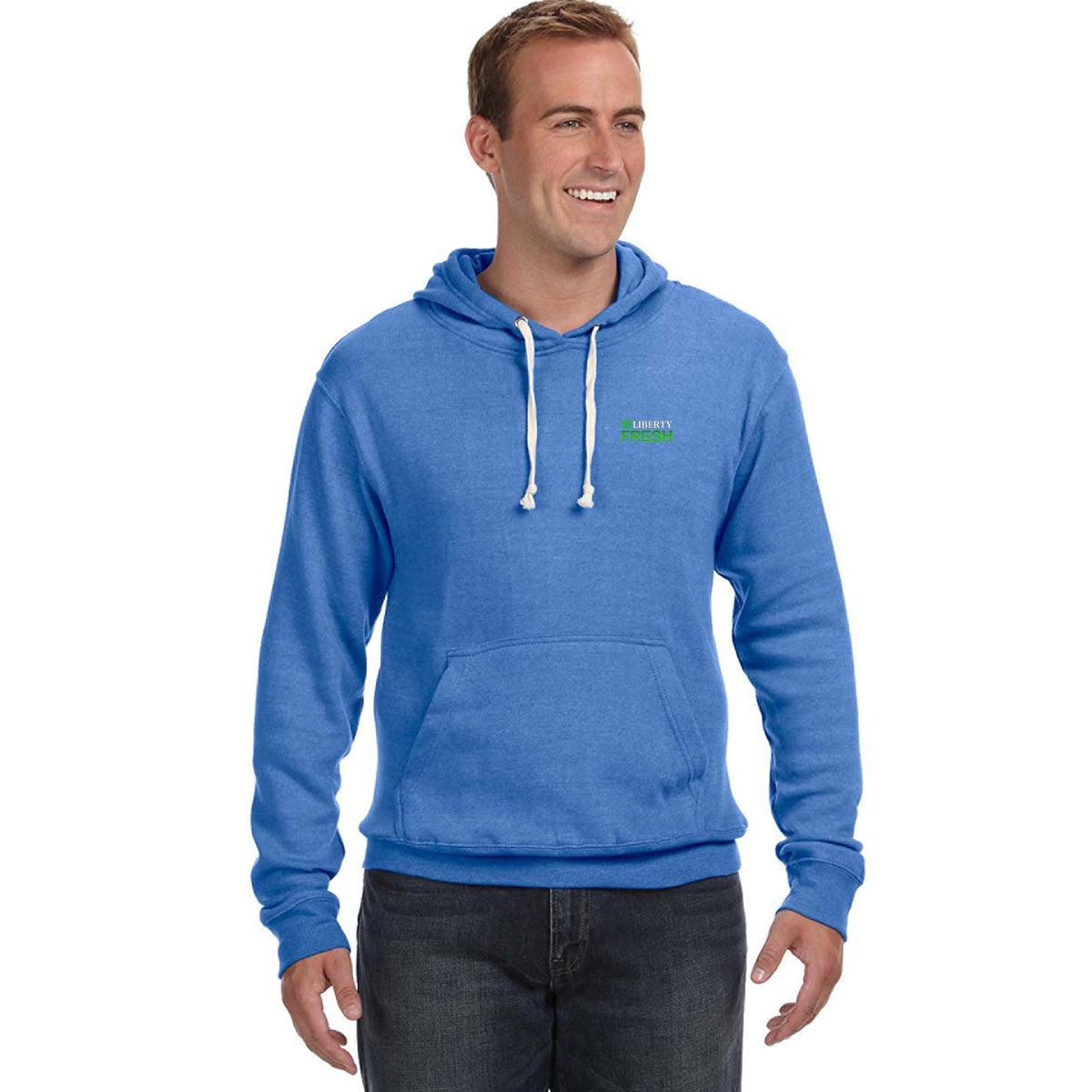 J America® Tri-Blend Hooded Pullover Sweatshirt - Royal