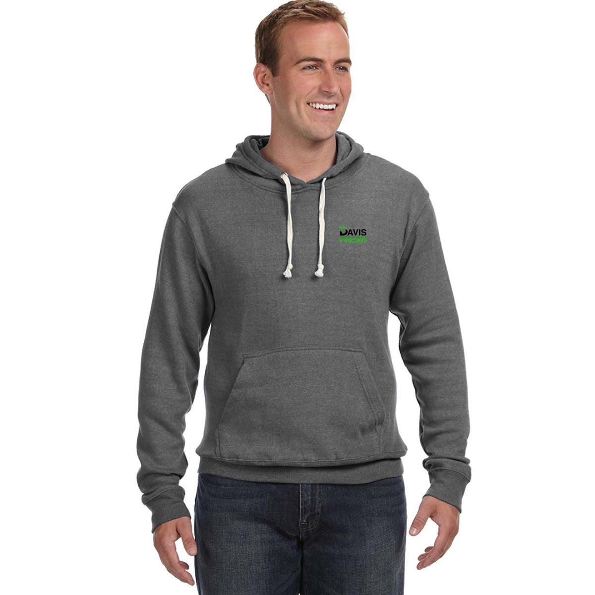 J America® Tri-Blend Hooded Pullover Sweatshirt - Smoke