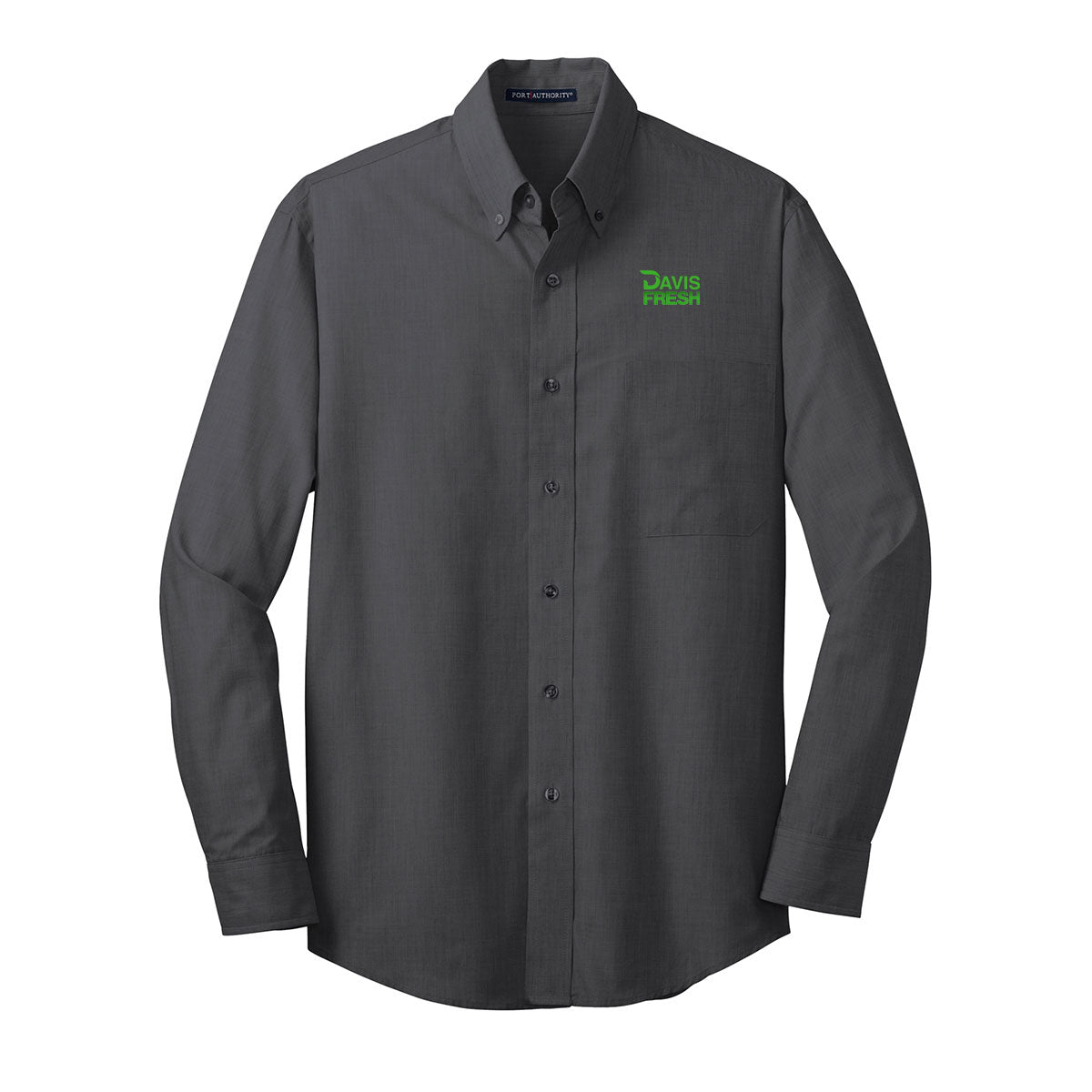 TALL Port Authority® Tall Crosshatch Easy Care Shirt - Soft Black