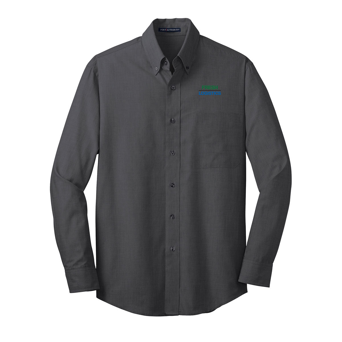 TALL Port Authority® Tall Crosshatch Easy Care Shirt - Soft Black