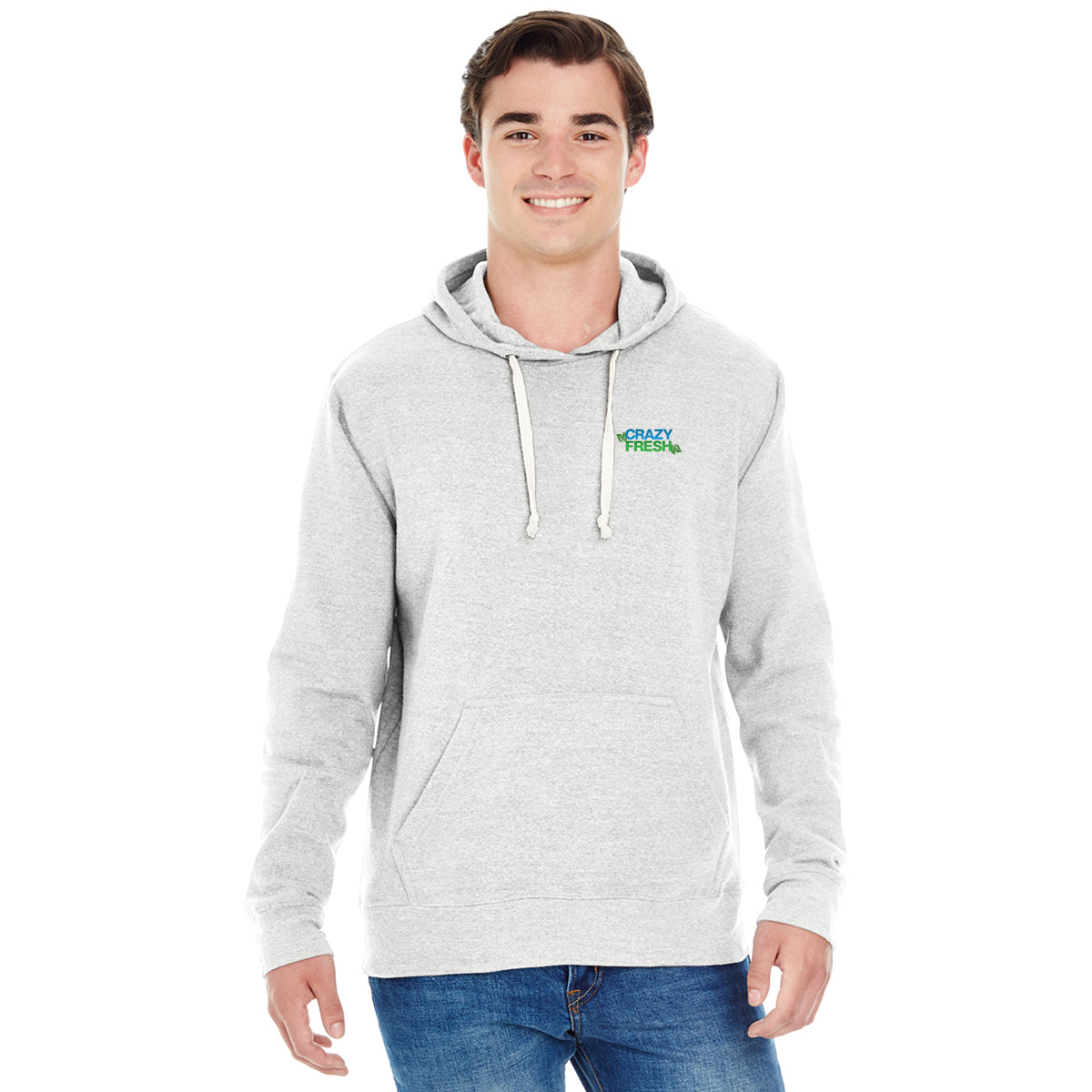 J America® Tri-Blend Hooded Pullover Sweatshirt - Antique White