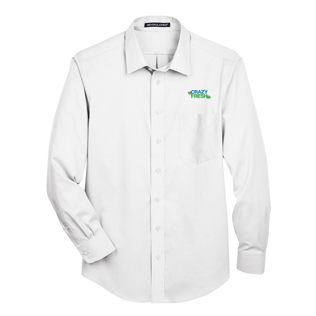Devon & Jones Solid Stretch Twill Woven Shirt - White