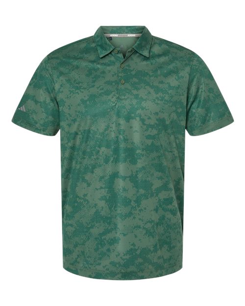 Adidas Men's All Over Camo Print Polo - Green Oxide
