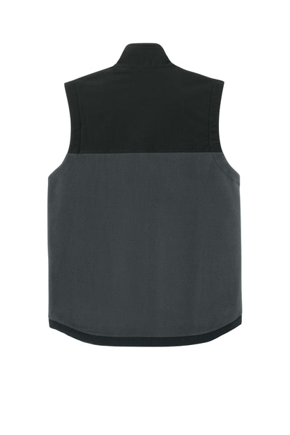 CornerStone® Fleece Overlay Vest - Charcoal/Black
