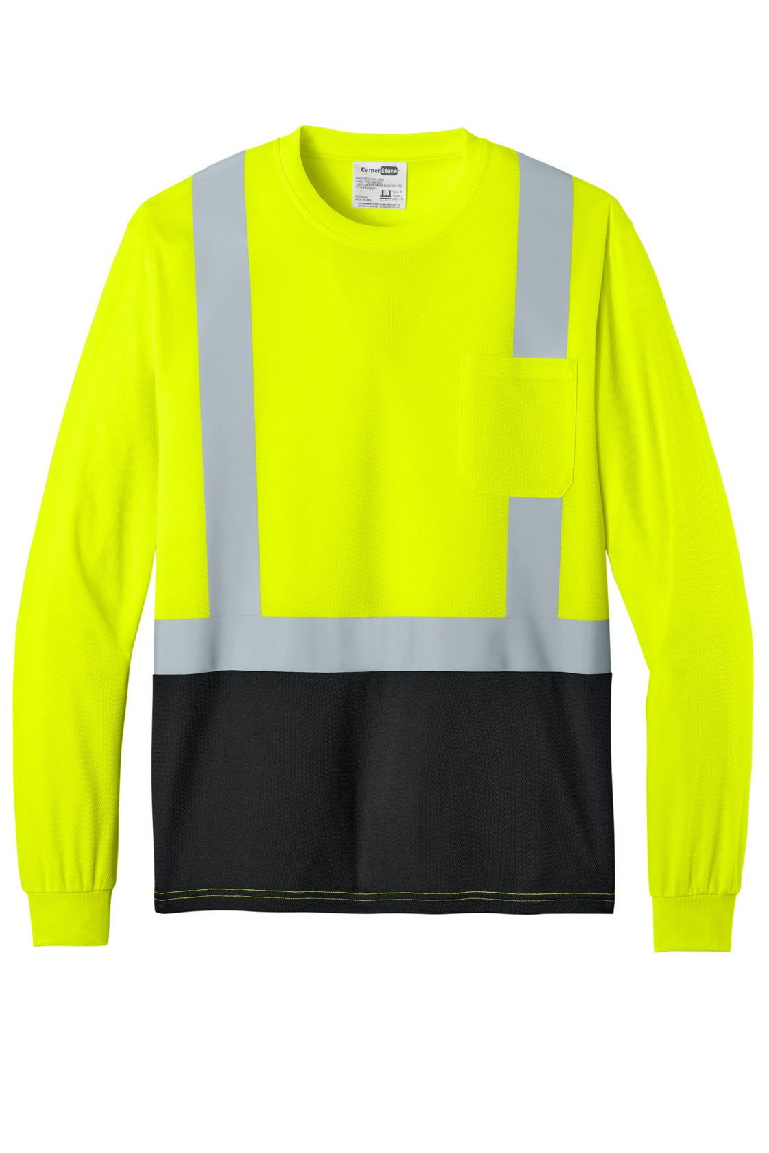 CornerStone® ANSI 107 Class 2 Long Sleeve Mesh Blocked Tee
