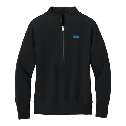 Mercer+Mettle® Women’s Linear Texture 1/4-Zip - Deep Black