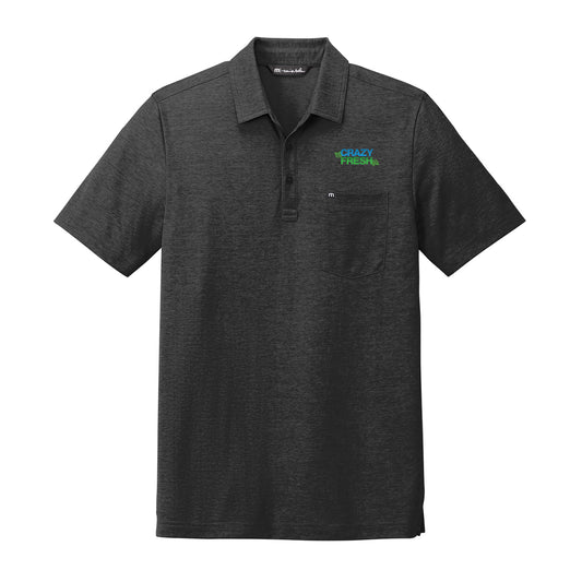 TravisMathew® Oceanside Heather Pocket Polo - Black Heather