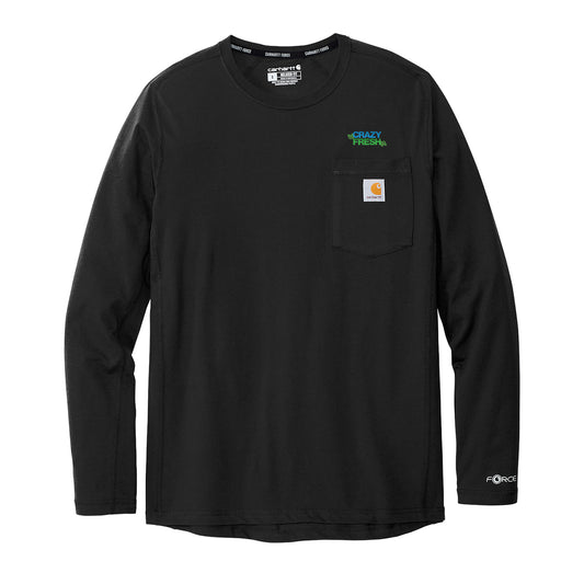 Carhartt Force Long Sleeve Pocket T-Shirt - Black
