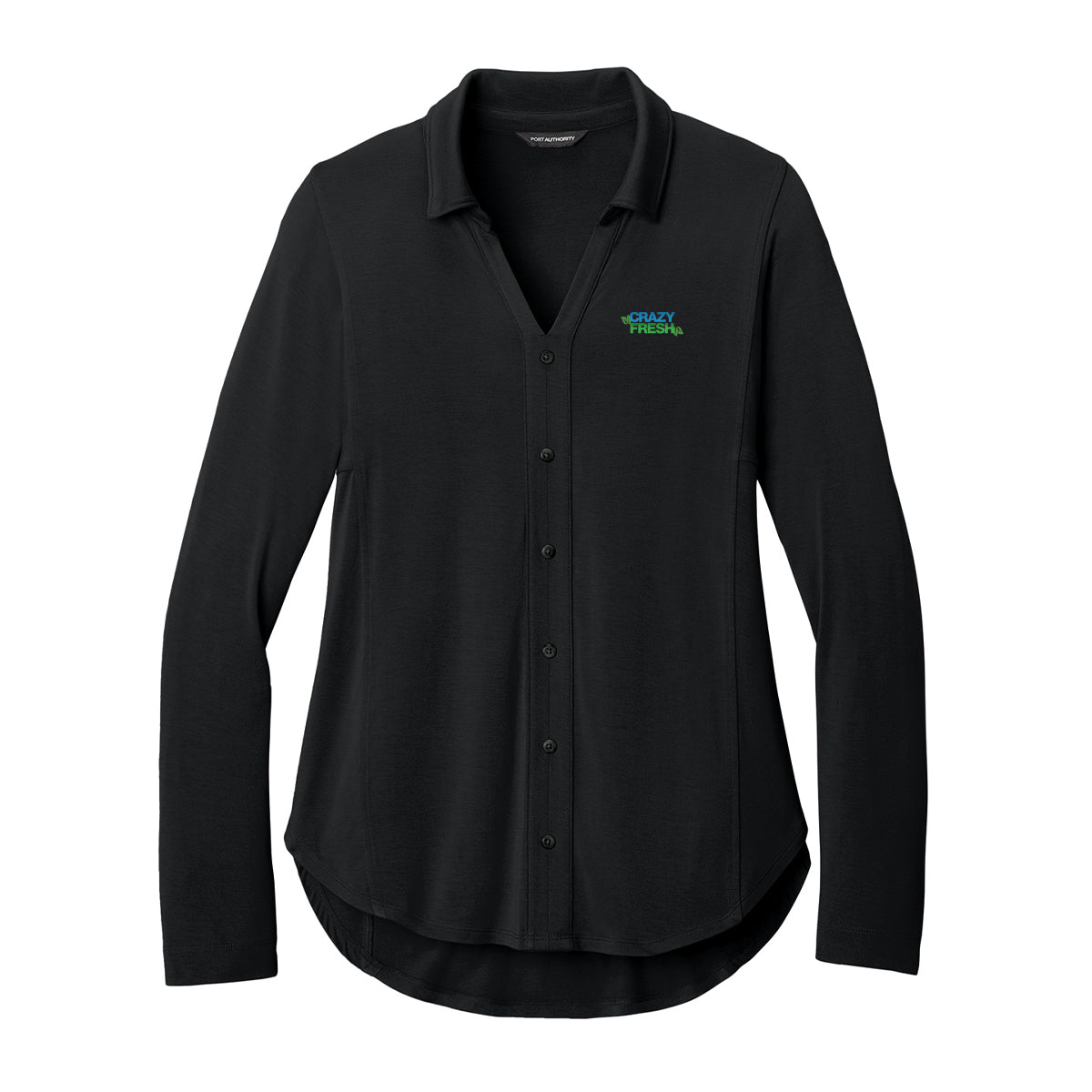 Port Authority® Women’s Luxe Knit Button Tunic - Deep Black