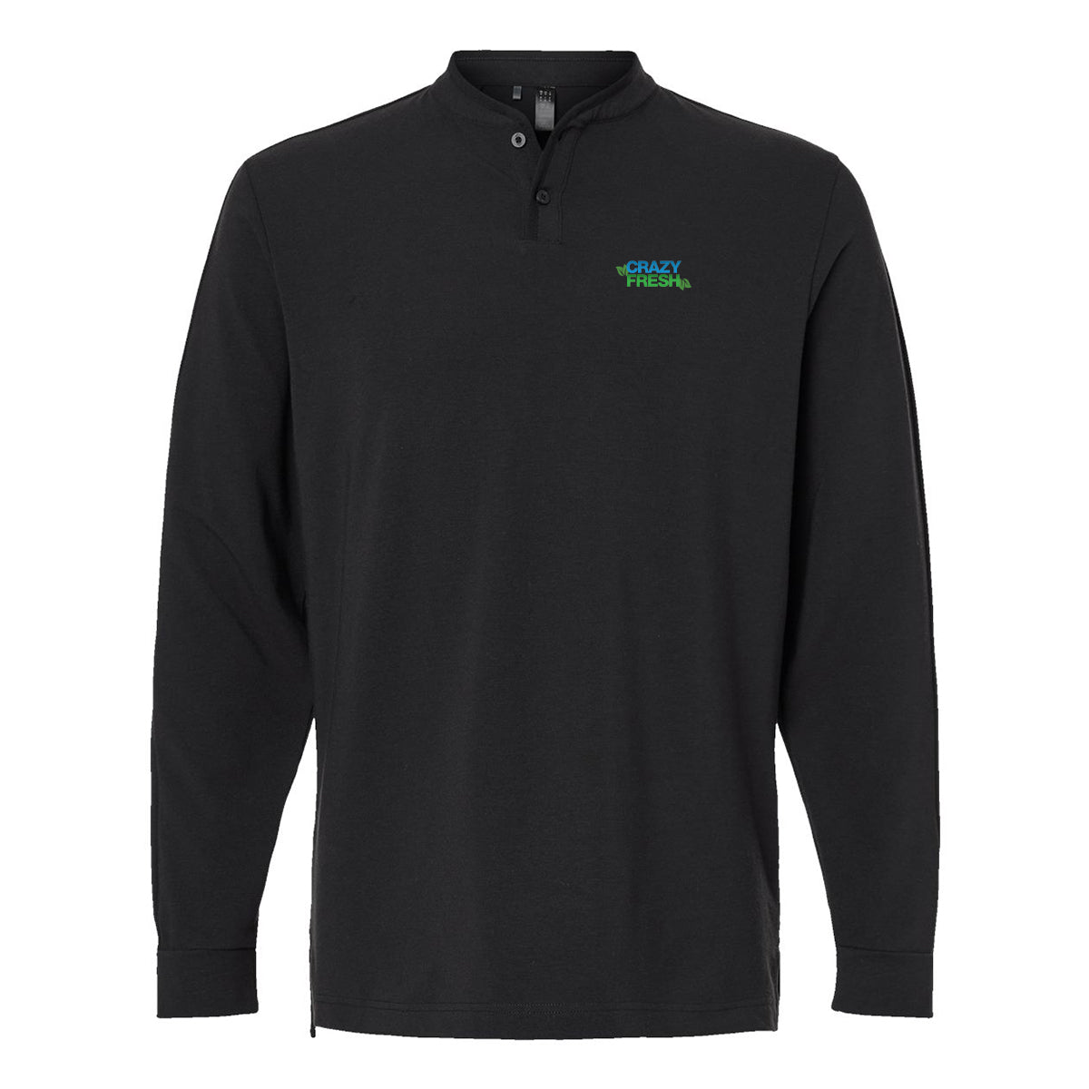 Adidas® Henley Long Sleeve Tee - Black