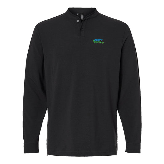 Adidas® Henley Long Sleeve Tee - Black